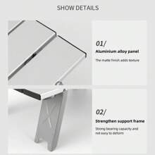 1 件銀色戶外超輕量便攜式迷你鋁桌露營桌帳篷桌子茶几 - 銀色 - 查看 10