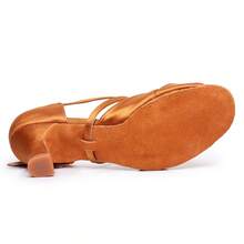 Của phụ nữ Vũ điệu Latin Giày dép Với Gót giữa Đối với Người lớn , Phòng khiêu vũ Nhảy múa Giày dép - màu nâu - Xem 3