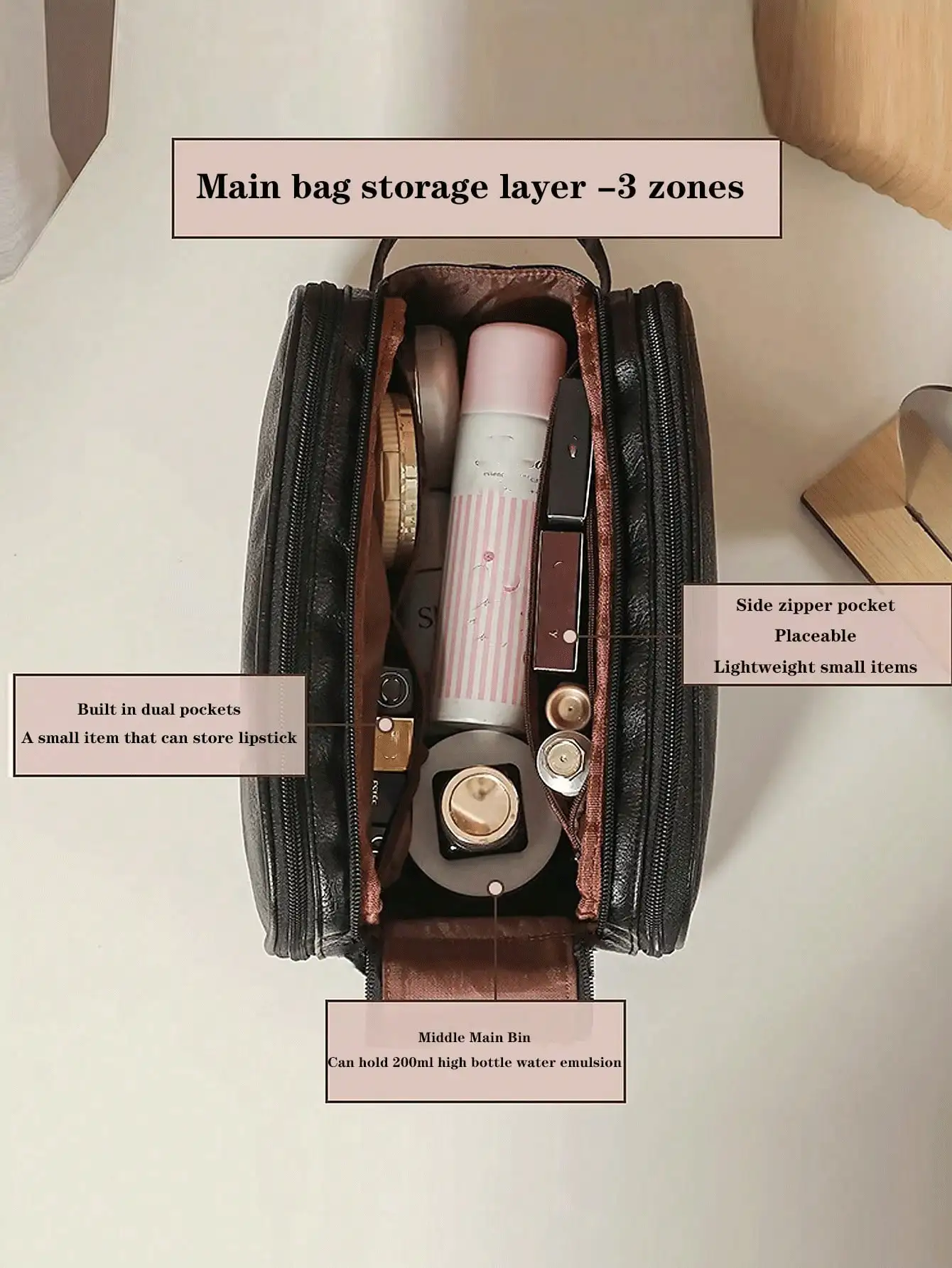 Women's Large Capacity Portable Toiletry Bag For Travel And Cosmetic Storage Men Toiletry Bag Makeup Brushes Storage Makeup Bag Makeup Bags Makeup Organizer Make Up Organizer Makeup Storage