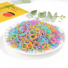 500 个一次性橡皮筋多色混合发带松紧带小橡皮筋适合女孩的头发无损伤迷你弹力马尾辫固定器微型发带适合细薄至中等头发散装多色混合发带松紧带小橡皮筋适合女孩的头发无损伤迷你弹力马尾辫固定器微型发带适合细薄至中等头发散装 - 黑色 (1000件裝) - 查看 5