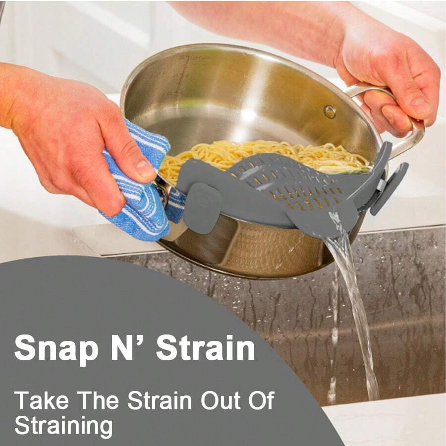 Silicone Pasta StrainerWide Mouth DrainerVegetable And Fruit Strainer ClipPot Side Drain Stopper - Green - View 1