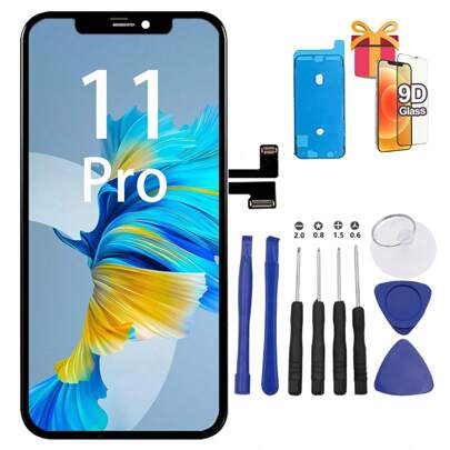 MALUUBA MALUUBA Bildschirmersatz-Reparatursatz kompatibel mit iPhone 11 Schwarz, 3D Touch Digitizer Komplettes HD LCD Display Ersatz Retina-Baugruppe mit Reparaturwerkzeug für A2111, A2223, A2221 (6,1 Zoll) True Tone programmierbar für X/XS/XR/XS MAX/11/11PRO/11PRO MAX/12/12PRO