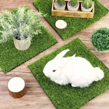 2 Miếng Màu xanh lá Fake Cỏ Bãi cỏ Gạch , Thích hợp Đối với , , Các bữa tiệc , Sân thượng Đồ trang trí , Đồ thủ công DIY - màu xanh lá - Xem 3