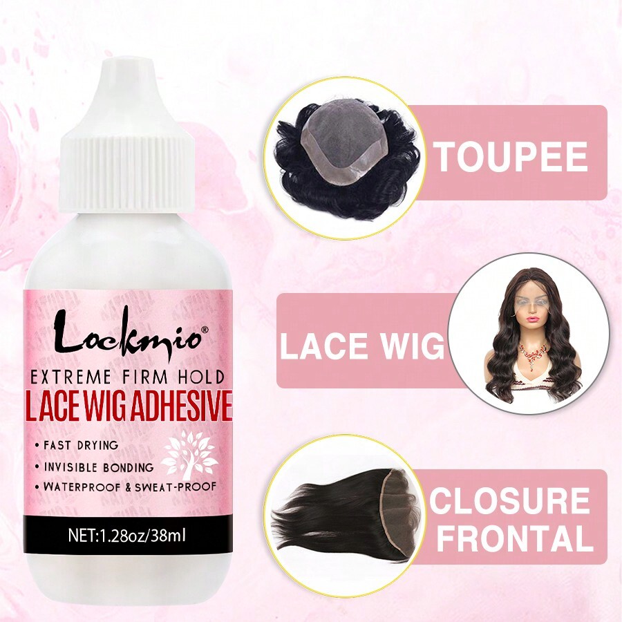 Lockmio 1.28fl.Oz/ 38ml Waterproof Wig Glue And 1oz/ 30ml Remover Extra Hold Invisible Bond Glue