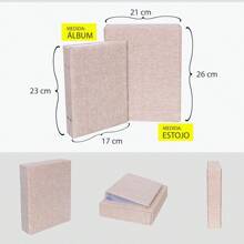 Estojo Imantado com Álbum para 100 Fotos 15x21 - JUTA BEGE Luxo Premium Reforçado - Bege - Visão 4
