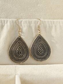 水滴形耳墜 - 銅色 - 查看 11