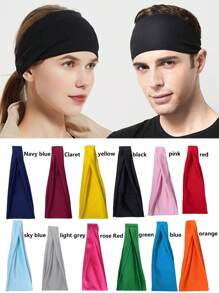 1入彈性運動頭帶男女適用,跑步、籃球、瑜伽、健身適用,吸汗快干,適用於瑜伽、健身和跑步 - 紅色 - 查看 1