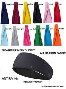 1入彈性運動頭帶男女適用,跑步、籃球、瑜伽、健身適用,吸汗快干,適用於瑜伽、健身和跑步 - 紅色 - 查看 2