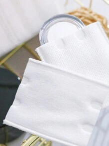 222pcs/100pcs 袋装 5cm*6cm 双面压边三层一次性湿巾 用于卸妆和指甲护理配件 - 白色 - 查看 4