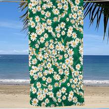1條花朵圖案沙灘毛巾,現代微纖維浴巾,適用於度假、露營、游泳、沐浴和送禮 - 彩色 - 查看 2