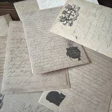 30 張復古手稿風格日記和信件材料紙,ins 復古英文背景紙適用於筆記本拼貼裝飾 - 彩色 - 查看 3