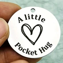 suteyi 1個時尚口袋擁抱銅幣,青少年女孩、男孩、兒子、女兒、最好的朋友、同事、家庭成員或任何需要鼓勵的人都適用 - 銀色 - 查看 2