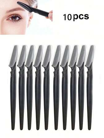 10 adet/takım Siyah Paslanmaz Çelik Kaplamalı Kaş Jileti Koruyucu Ağlı, Yüz ve Vücut Kıllarını Kesmek İçin Uygun, Yeni Başlayanlar İçin Mükemmel ve Jilet Yanıklarını Önler, Makyaj, Ucuz, Oda Dekoru, Tuvalet Masası, Seyahat, Yatak Odası, Makyaj Aksesuarları, Kaş Jileti, Ucuz, Çorap Hediyeleri, Makyaj, Makyaj Aletleri, Ucuz Eşyalar, Hediyeler, Kadınlar İçin Hediyeler, Noel Hediyeleri