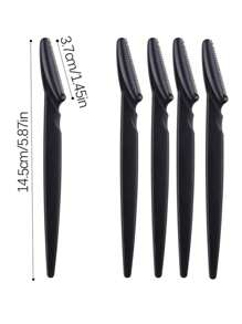 10件套黑色不锈钢眉刀，带防护网，适用于面部和身体毛发修剪，非常适合初学者，防止剃刀灼伤。可用于化妆、家居装饰、梳妆台、旅行、卧室等场合。也可用于化妆配件、眉刀、圣诞礼物等。