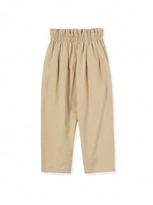 Tween Girls Casual Ruffled Waist Tapered Pants
