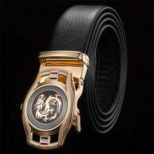 1入組3.5公分寬無性別皮帶,西部風扣釦,適用於休閒、年青風格 - 金色 - 查看 4