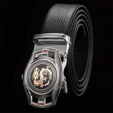 1入組3.5公分寬無性別皮帶,西部風扣釦,適用於休閒、年青風格 - 金色 - 查看 2