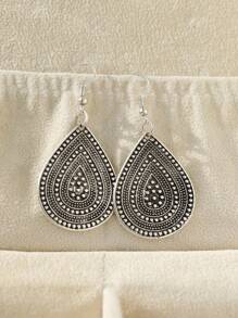 水滴形耳墜 - 銅色 - 查看 4