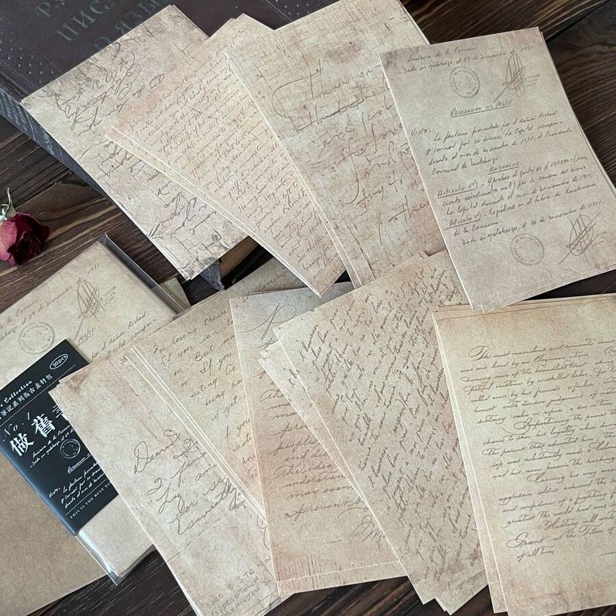 30入組/套復古筆記本和信紙系列剪貼簿紙裝,日記和期刊主題,古董英國背景,規劃者裝飾墊 - 彩色 - 查看 1