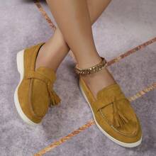 女性時尚休閒平底拖鞋 - 黃色 - 查看 1