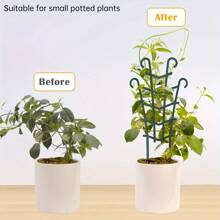 4 PCS Trellis For Potted Plants, Garden Trellis For Climbing Plants, DIY Garden Mini Superposed Potted Plant Support Plastic Pot Plant Support Garden Trellis For Potted Climbing Plants Vine Is Used To Support And Shape Potted Plants, Support Tender Branches And Flowers, Shape Shaping, Prevent Lodging, And Increase Ventilation - Army Green - View 6