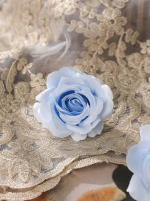 10 pezzi di teste di rose artificiali blu, adatti per la decorazione domestica, San Valentino, regali
