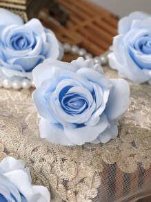 10 pezzi di teste di rose artificiali blu, adatti per la decorazione domestica, San Valentino, regali