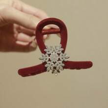 1入女士新款雪花髮卡，優雅高質感適用於日常使用，秋冬季節 - 黑色 - 查看 3