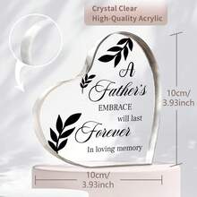 1 Piece, Transparent Acrylic Heart-Shaped Plaque, With Printed Text And Pattern Ornaments, Heart-Shaped Ornament Souvenir, For The Most Important Person - Clear - View 3