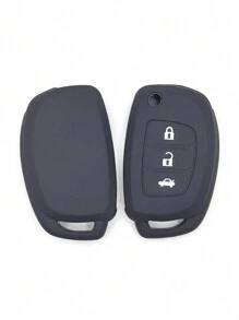 Modern 3-Button Folding Car Key Case - Black - View 3