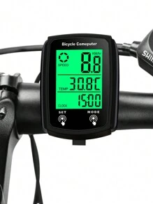 1入組自行車發光計碼儀有線英文版背光里程表,路徑和山地自行車觸控屏幕速度計 - 查看 1