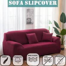 1入組沙發套,彈性時尚布料l型沙發套,沙發愛座套,椅套,1/2/3/4人座沙發綜合保護套,連1入組沙發墊套,適用於客廳、寵物、狗 - 酒紅色 - 查看 3