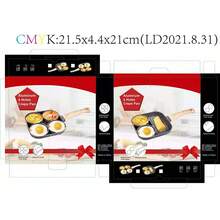 1pc New Arrival Stone-Derived Non-Stick 4-Cups Egg Frying Pan For Burger, Breakfast Etc. - Grey - View 8