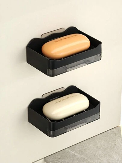 1个粘性皂碟浴室收纳架浴室托盘，浴室配件，房间装饰浴室用品