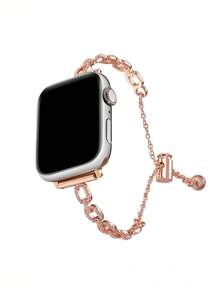 1條可愛的鑽石鑲嵌圓環蘋果手錶錶帶,適用於38/40/41/42/44/45/49毫米蘋果手錶超級版/se/8/7/6/5/4/3/2/1 - 玫瑰金 - 查看 1