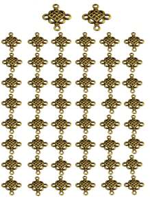 50入組合金製結吊飾,具有精美花紋,diy裝飾配件適用於春節賀卡、紅包、派對邀請 - A2105 - 查看 11