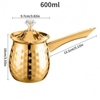 1 st turkisk grekisk arabisk kaffekanna, spishällskaffebryggare i rostfritt stål, hamrad kaffebryggare med handtag, kaffebryggare med pip, mjölkvärmare, mjölkkanna, mjölkkanna, smältkanna för mjölk och smör, tillbehör till kaffebryggare, tillbehör till kaffebar, skolmaterial, tillbaka till skolan