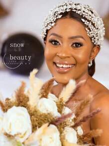 1pc Women's Silver Rhinestone Bridal Headpiece Perfect For Wedding, Party, Banquet - Silver - View 4