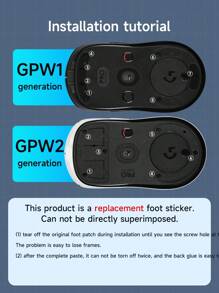 1入g304冰封無線滑鼠防滑墊,gpw遊戲滑鼠防滑耐磨配件 - 多色 - 查看 6