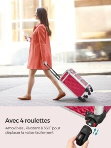 SONGMICS 多功能收纳袋，用于旅行收纳袋、化妆包、化妆包、度假收纳袋、大容量化妆品收纳袋化妆盒，适用于口红、刷子、护肤品、手机、硬币、小物品，适用于家庭、礼物、度假和节日万圣节圣诞节多功能用途 - 紅色 - 查看 7