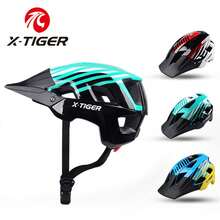 適用於男女成人的x-tiger自行車頭盔,輕巧舒適,帶可拆卸遮陽板及可調節大小,適合山地公路騎士使用 - 藍色 - 查看 1