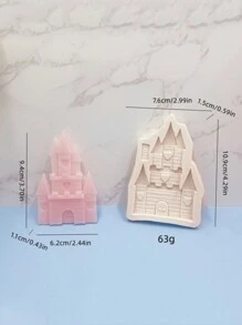 1 个城堡形硅胶模具，用于 DIY 城堡装饰 - 灰色 - 查看 2