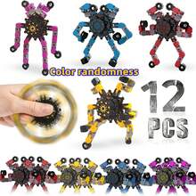 12 Packs Funny Sensory Fidget Toys,Deformable Chain DIY Robot Spinners Fingertip Stress Relief Gyro Toy Birthday Gifts Goodie Bag Easter Basket Stuffers Party Favors - Multicolor - View 2