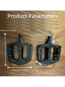 1 Pair Mountain Bike Pedals, Aluminum Alloy Bearing Pedals, Cycling Accessories For Road Bike - Black - View 4