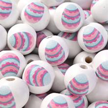 10pcs Easter Wood Beads Colorful Round Craft Bead Rabbits Egg Wood Bead For Spring Garland DIY Easter Holiday Family DIY Crafts - Multicolor - View 13