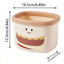 Desktop Square Mini Rubbish Bin Without Cover Classification Trash Can With Pressure Ring Mini Living Room Waste Paper Basket - Yellow - View 2