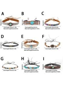 1pc Turquoise Beads Hat Band Cowboy Boho Decor Hat Accessories Hatband Western Hat Belts Tassel Shell Decor Straw Hat Belts Hat Bands For Fedora Halloween - Multicolor - View 10