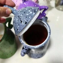 Plastic Creative Forked Waist Jars With Lids European Style Retro Spotted Cup Canister With Attitude Food Cans Kitchen Storage Jars, Sealing Lid - Purple - View 4