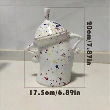 Plastic Creative Forked Waist Jars With Lids European Style Retro Spotted Cup Canister With Attitude Food Cans Kitchen Storage Jars, Sealing Lid - Purple - View 2