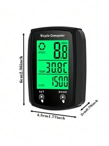 1入組自行車發光計碼儀有線英文版背光里程表,路徑和山地自行車觸控屏幕速度計 - 查看 2